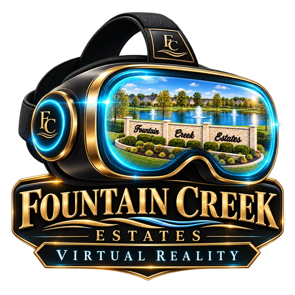 Fountain Creek virtual reality headset promotional graphic